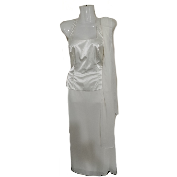 Chadwicks Dresses & Skirts - Cream halter-back gown